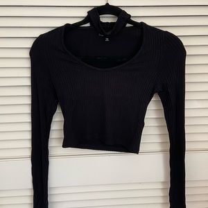 Topshop choker long sleeve crop top - WORN ONCE